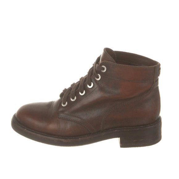 Chanel Interlocking CC Logo Leather Lace-Up Boots - Picture 1 of 7